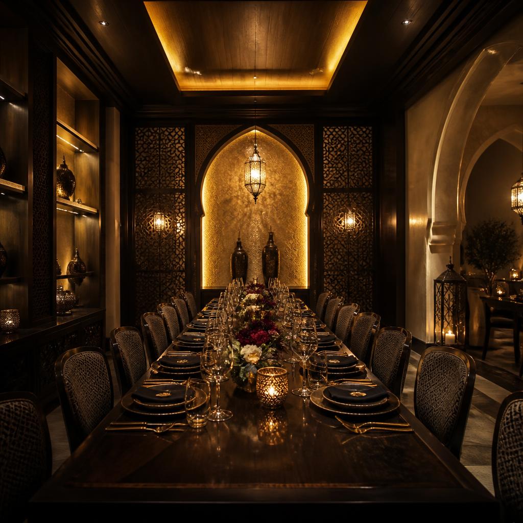 Falwa private dining room set for a celebration