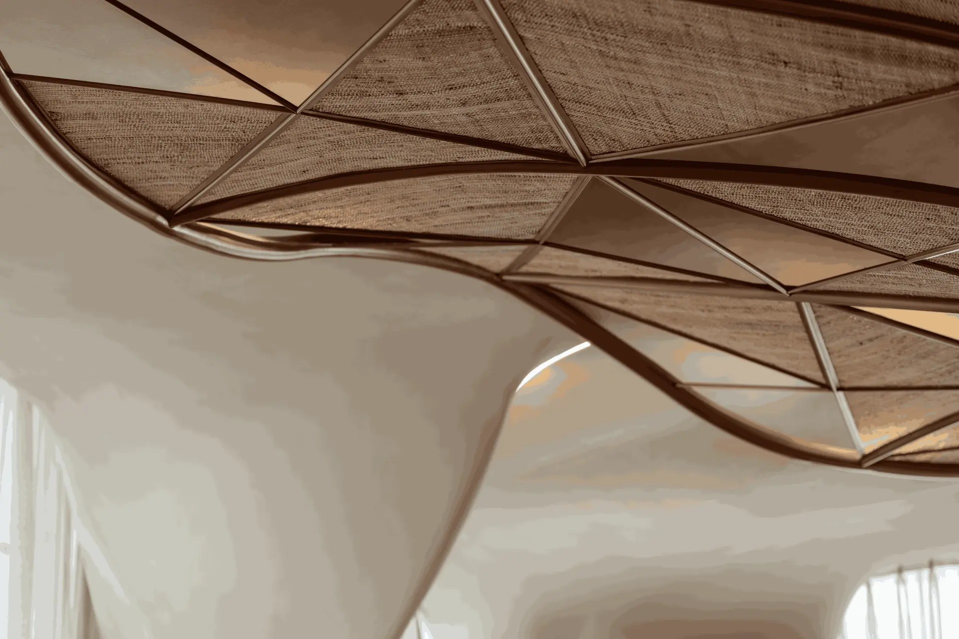 Detail of Falwa's woven canopy structure